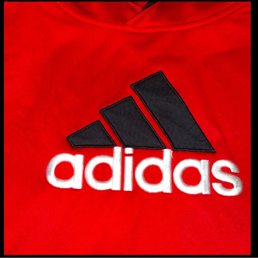 Vintage Adidas Climawarm Blk Lined Hooded Sweatshirt/Jacket W/Kangaroo Pocket